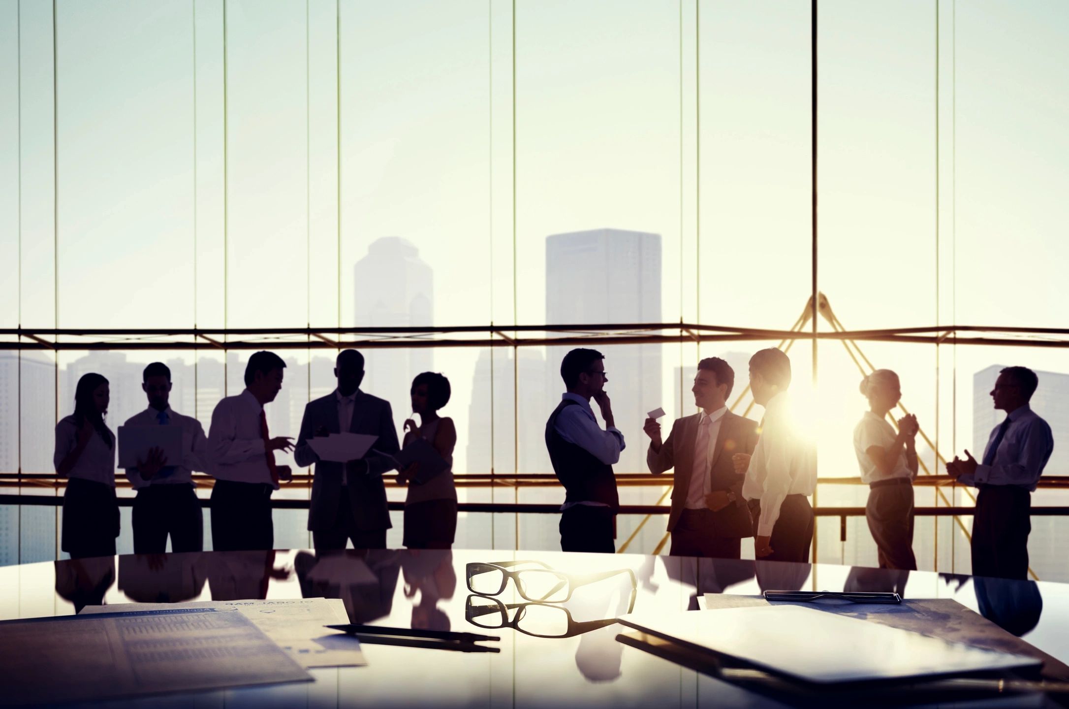 Business professionals in a modern office